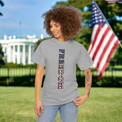 Freedom Patriotic T-Shirt - Red White Blue - American Flag Tee - Unisex S-5XL