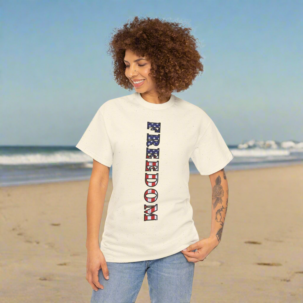 Freedom Patriotic T-Shirt - Red White Blue - American Flag Tee - Unisex S-5XL
