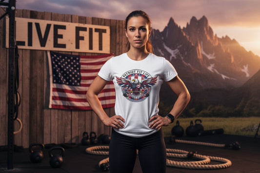 Patriot Fit Life Bald Eagle T-Shirt - American Flag Graphic Tee - Unisex Workout Shirt