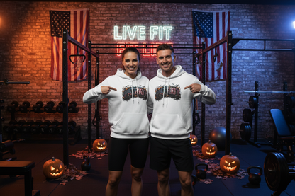 Patriot Fit Life Halloween Hoodie - Pumpkin Flag Americana Graphic | Unisex S-5XL