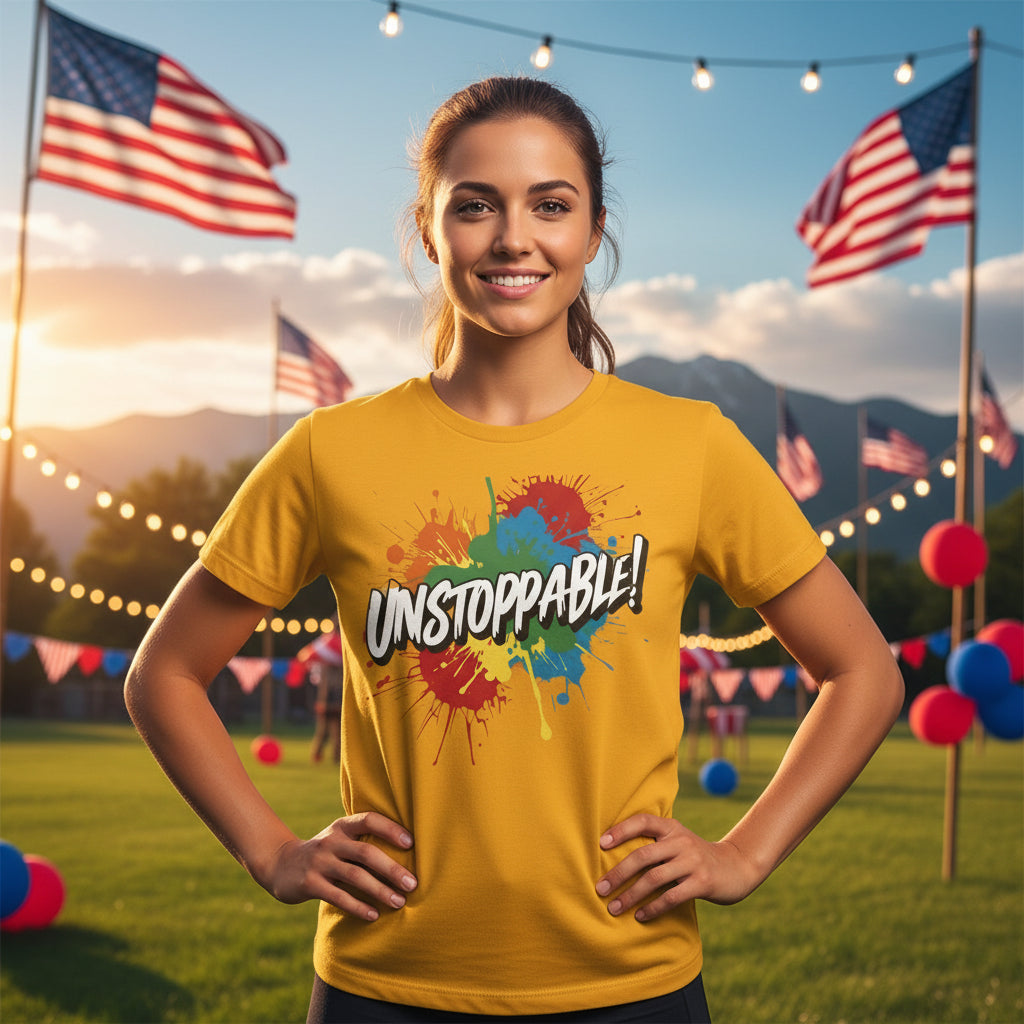 Unstoppable Vintage Retro T-Shirt - Motivational Graphic Tee - Unisex Casual Shirt